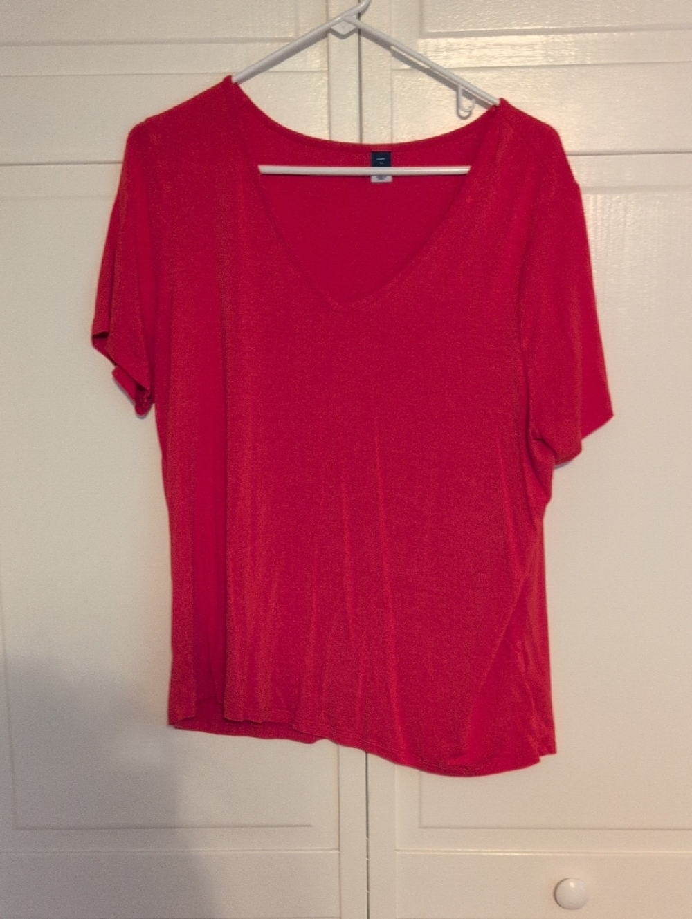 Old Navy Red V-Neck Short Sleeve Top